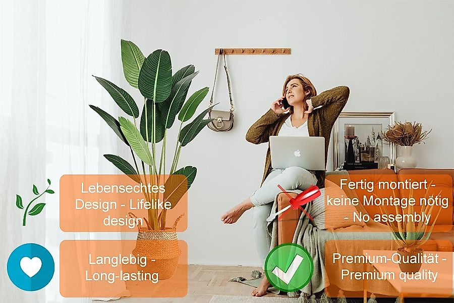 Kunstpflanze Kunstpflanze, Palme, Bananenpflanze, Groß und sehr realistisch günstig online kaufen