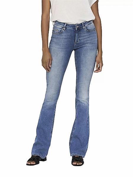 Only Damen Jeans ONLBLUSH MID FLARED TAI467 Blau - Light Blue Denim günstig online kaufen