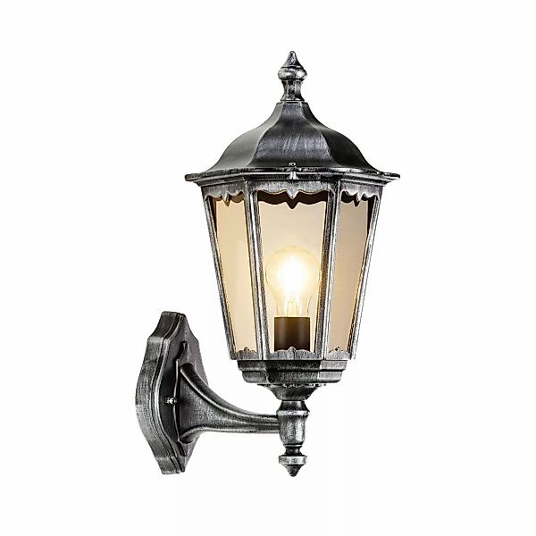 Außenwandlampe 1110 Laterne stehend schwarz-silber günstig online kaufen