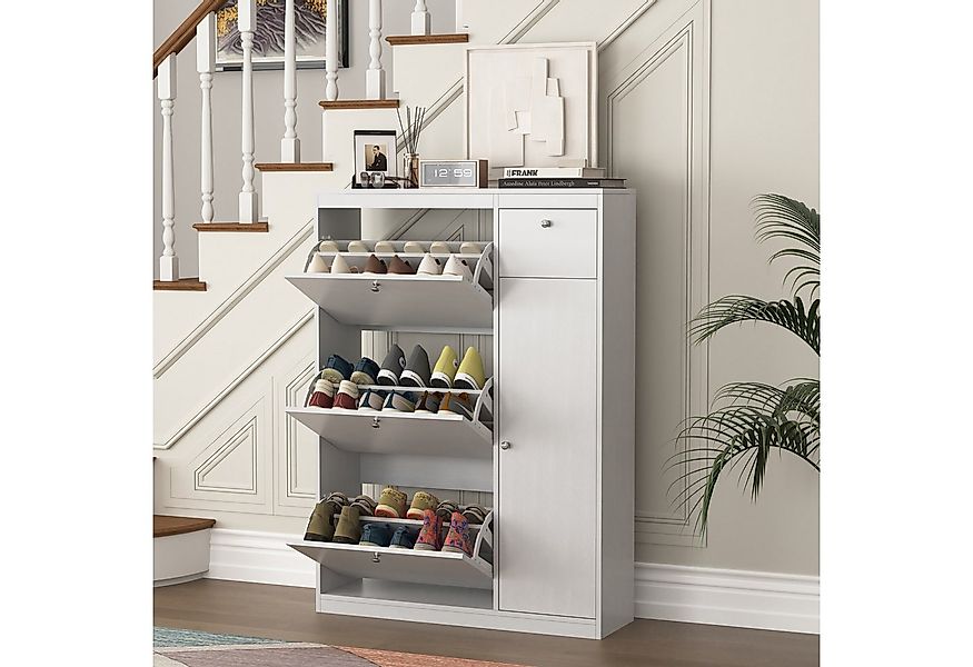 IDEASY Schuhschrank Schuhschrank mit 3 Klappschubladen & Kippfunktion, schm günstig online kaufen