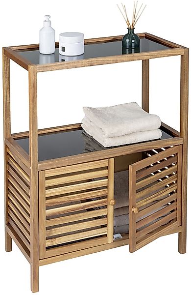 WENKO Badregal "Fondi" Regal für Haushalt und Badezimmer, Akazienholz mit G günstig online kaufen