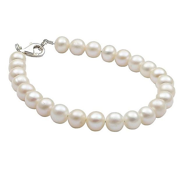 Schmuck Krone Perlenarmband Armband aus Süßwasser-Zuchtperlen, creme-weiß, günstig online kaufen