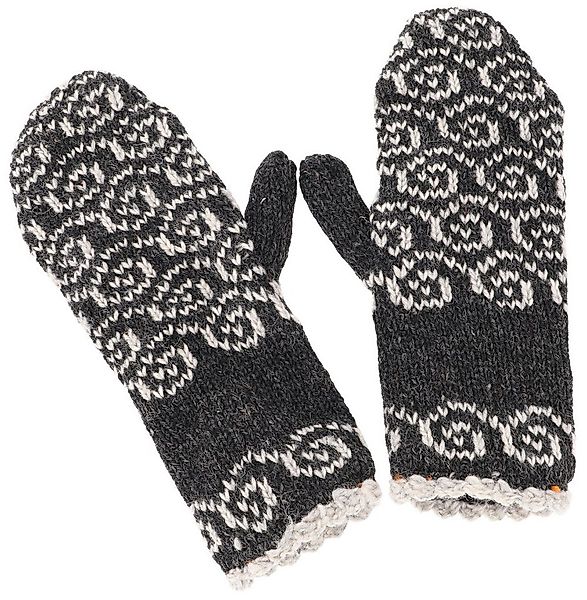 Guru-Shop Strickhandschuhe Wollhandschuhe mit Jaquardmuster, Boho.. günstig online kaufen