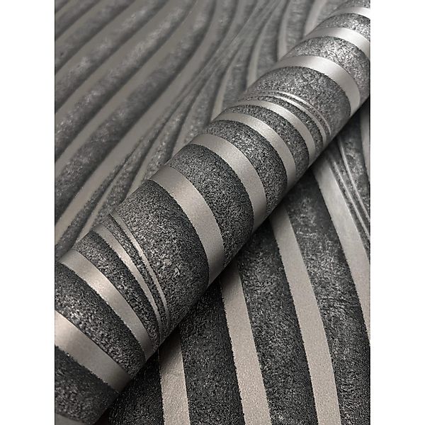 Newroom Vliestapete Armani Anthrazit Wellen Modern FSC® günstig online kaufen