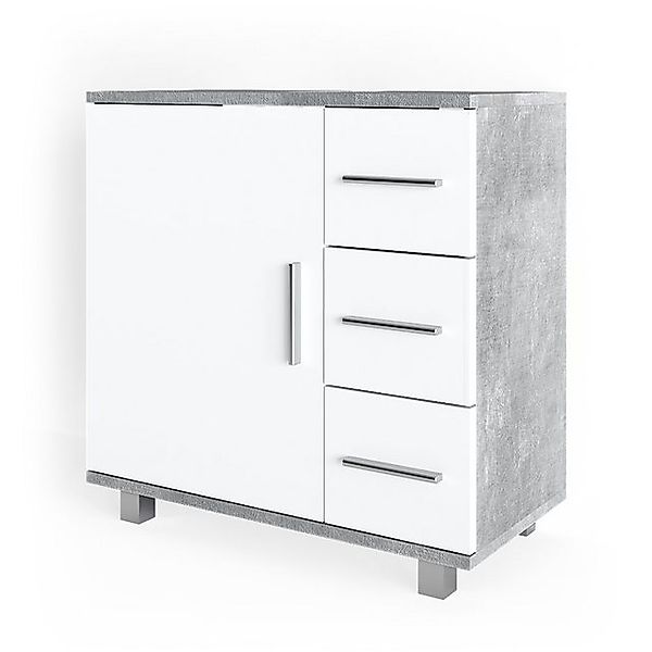Vicco Waschbeckenunterschrank Ilias Beton/Weiß 60 x 61 cm günstig online kaufen