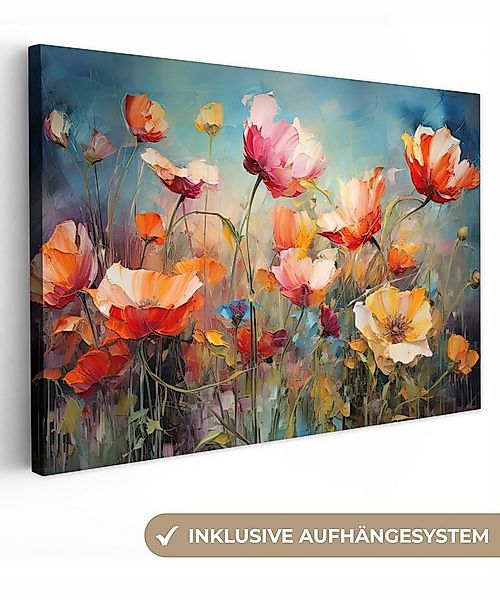 OneMillionCanvasses® Leinwandbild Blumen - Aquarell - Kunst - Botanisch - N günstig online kaufen