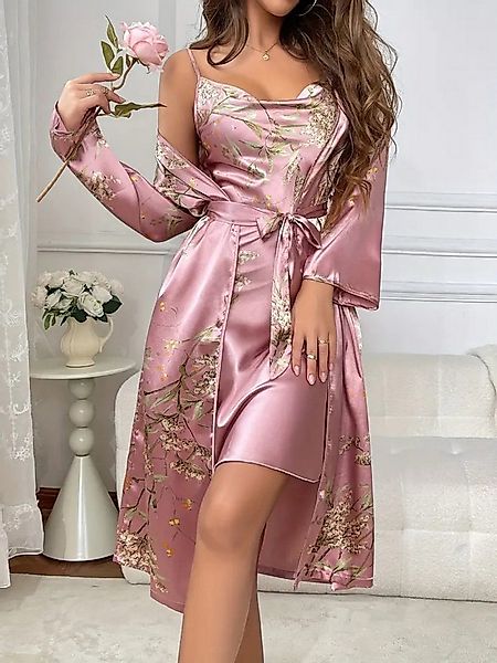 Elegant Love Morgenmantel Satin Pyjama-Set 2-tlg., Damen-Loungewear & Nacht günstig online kaufen