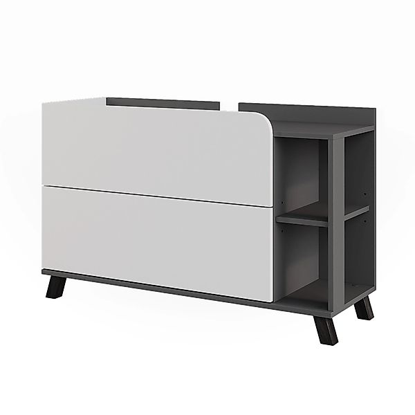 Vicco Waschbeckenunterschrank Karen, Anthrazit/Weiß, 100 x 65 cm mit 2 Schu günstig online kaufen