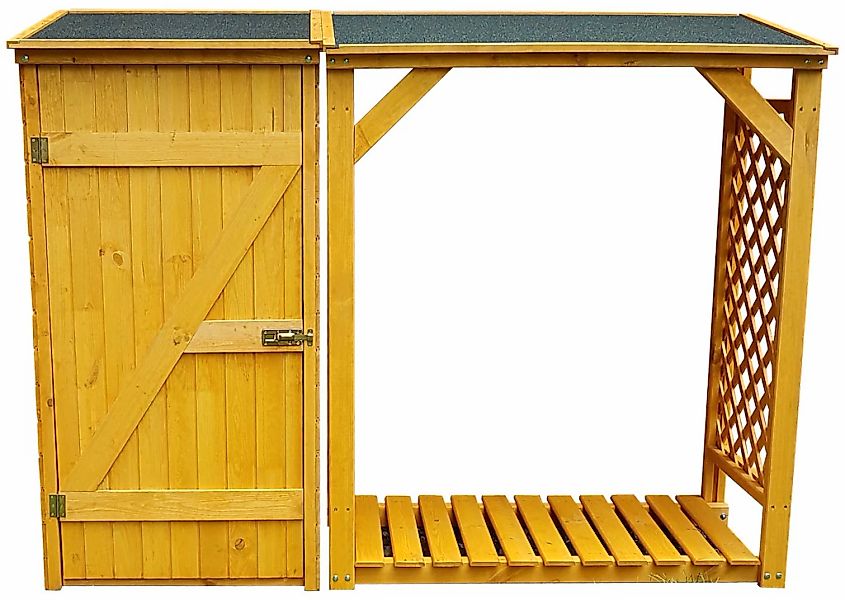 promadino Kaminholzregal "Speyer" mit Geräteschrank günstig online kaufen