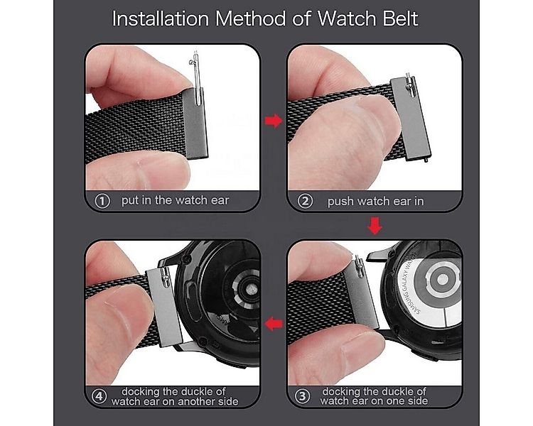 Widmann-Shop Smartwatch-Armband Armband 20/22mm Stegbreite Metall Galaxy Sm günstig online kaufen