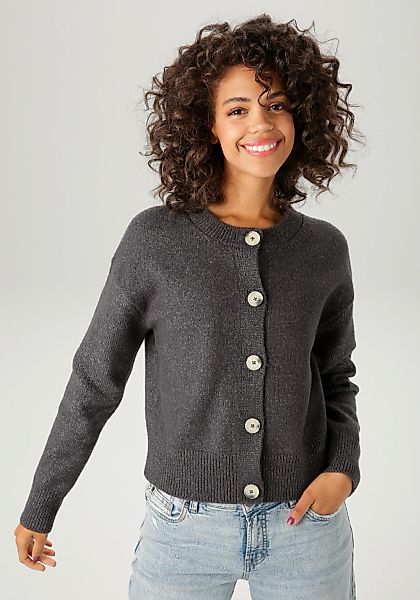 Aniston CASUAL Strickjacke aus effektvollem Melange-Garn günstig online kaufen