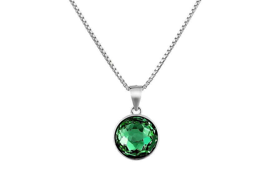 Schöner-SD Kette mit Anhänger runder Kristallanhänger 925 Silber Halskette günstig online kaufen