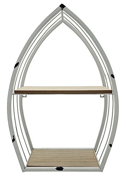 Meinposten Deko-Wandregal Regal Boot Weiß Wandregal Maritim Metall MDF-Holz günstig online kaufen