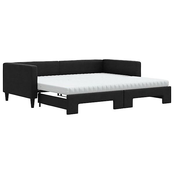 vidaXL Ausziehbett, Tagesbett Ausziehbar mit Matratzen Schwarz 100x200 cm S günstig online kaufen