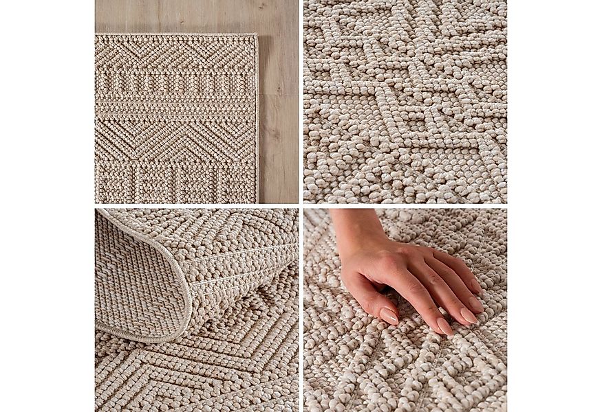 Carpettex Designteppich Einfarbig Boucle Loop, Rund, Höhe: 7 mm, Teppich Wo günstig online kaufen