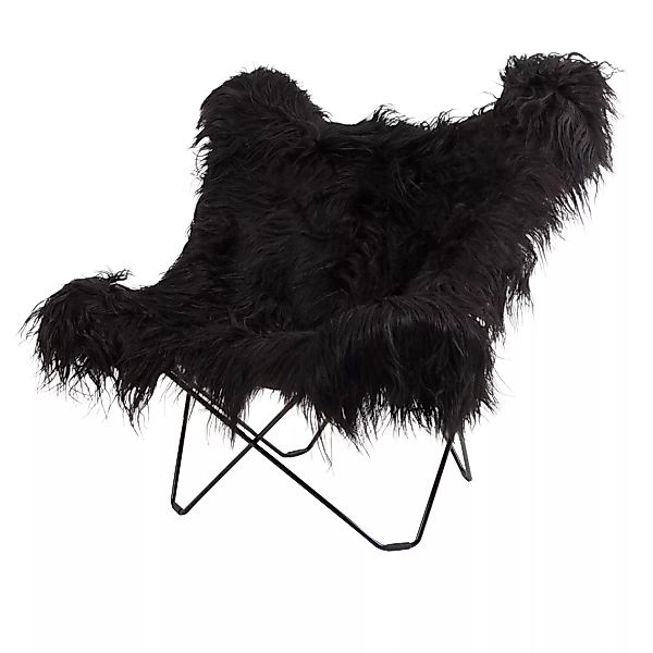 cuero - Iceland Mariposa Butterfly Chair Sessel - schwarz/Island Lammfell W günstig online kaufen