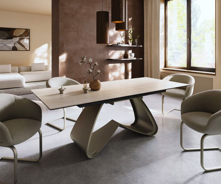 DELIFE Esstisch Edge, Keramik Laminam®Travertino Bianco günstig online kaufen