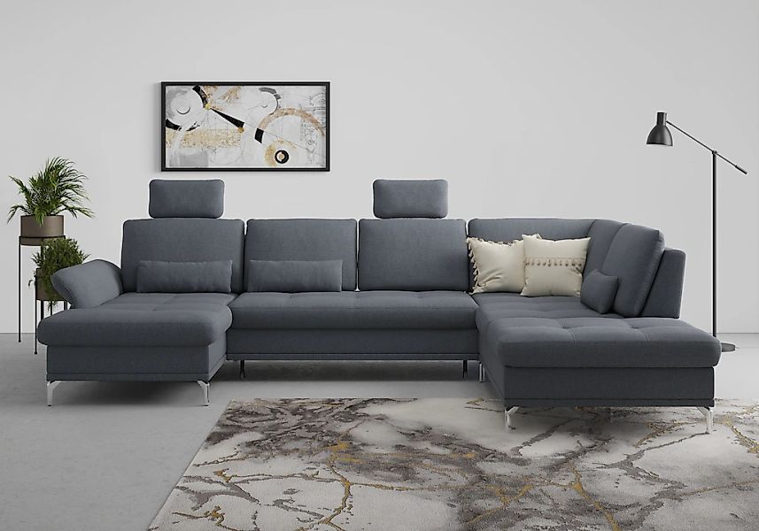 Home affaire Wohnlandschaft "Palm Beach U-Form" Federkern, mit Sitztiefenve günstig online kaufen