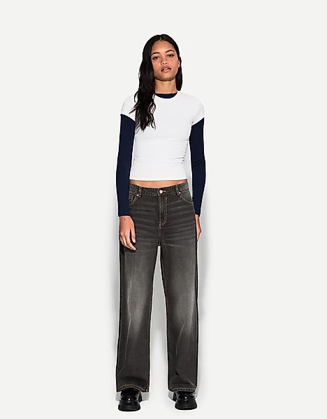 Bershka Jeans Im Baggy-Hosen-Fit Damen 36 Schwarz günstig online kaufen