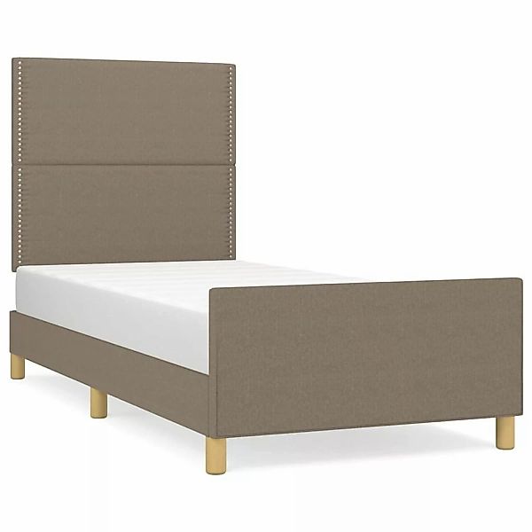 vidaXL Bettgestell mit Kopfteil Taupe 90x190 cm Stoff Modell 11376471 günstig online kaufen