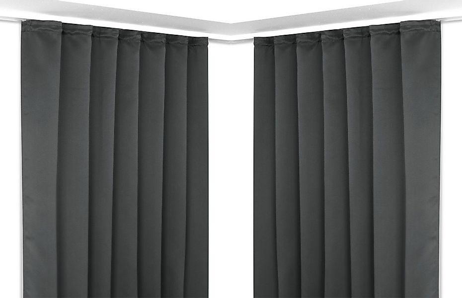 Beautex Verdunkelungsvorhang 2er Set Verdunkelungsgardine mit U-Band, Black günstig online kaufen