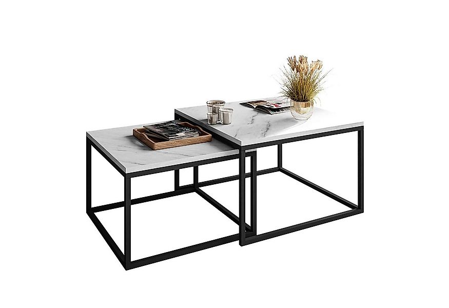 Lookway Couchtisch YOSHI 2in1 Levanto Marmor (2er-Set), Breite: 70 cm und 6 günstig online kaufen