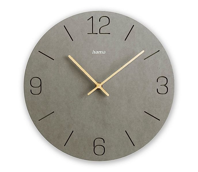 Hama Wanduhr Uhr "Kreta", Ø 30 cm, Grau (eingravierte Ziffern) günstig online kaufen
