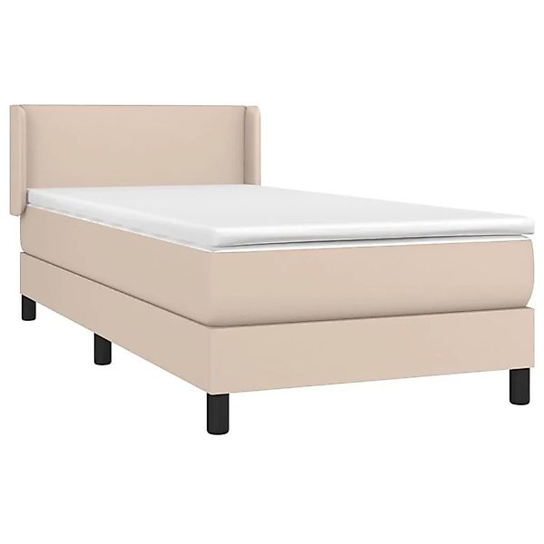 vidaXL Boxspringbett mit Matratze Cappuccino-Braun 90x200cm Kunstleder 3130 günstig online kaufen
