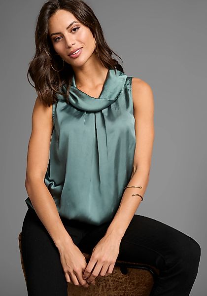 Laura Scott Blusentop für feminine Anlässe, mit Stehkragen, lässig geschnit günstig online kaufen