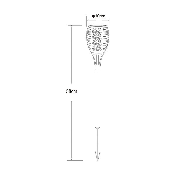 LED-Solar-Erdspießleuchte 33077 Fackel, schwarz, Kunststoff günstig online kaufen