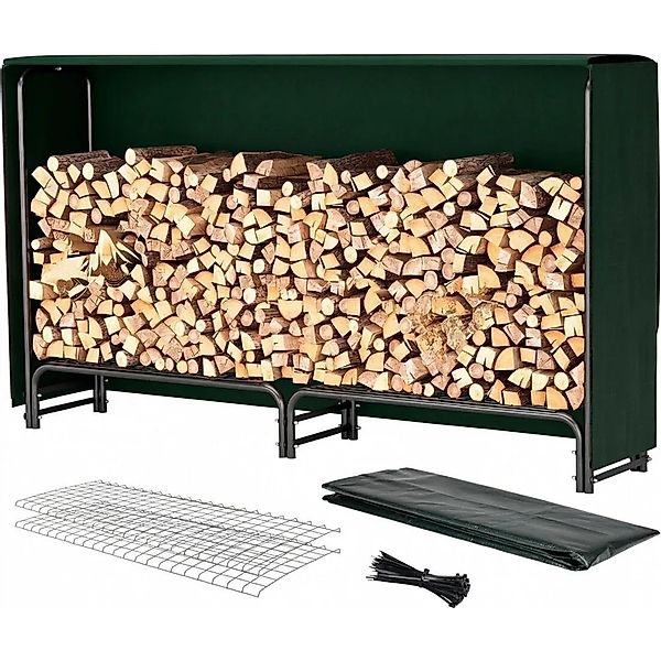 TTL GARDEN Kaminholzregal M 200×116×36 cm mit Schutzplane bis 400 kg Tragkr günstig online kaufen