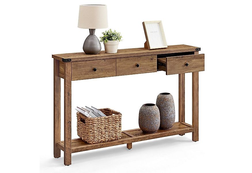 VASAGLE Konsolentisch, Beistelltisch, schmaler Sofatisch, mit 3 Schubladen günstig online kaufen