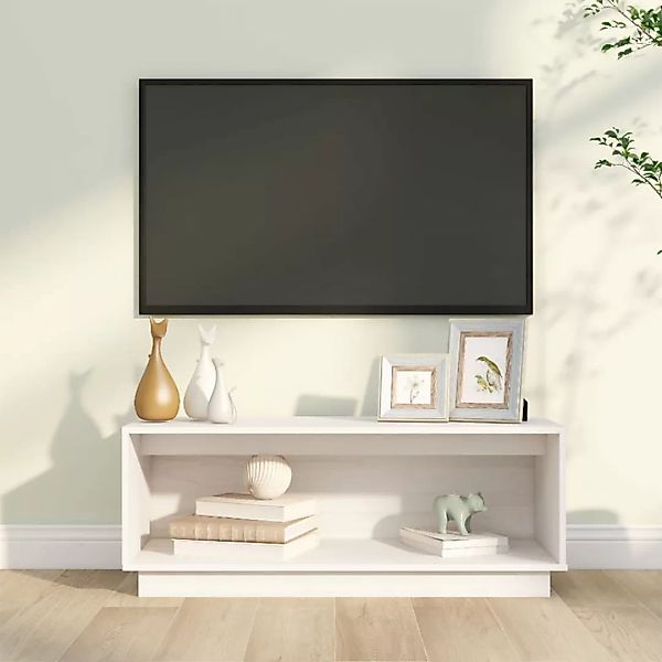 Vidaxl Tv-schrank Weiß 90x35x35 Cm Massivholz Kiefer günstig online kaufen