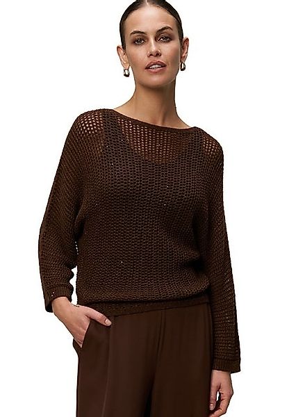 Zero Strickpullover zero Pullover Lochstrick mit Glitzersteinchen (1-tlg) L günstig online kaufen