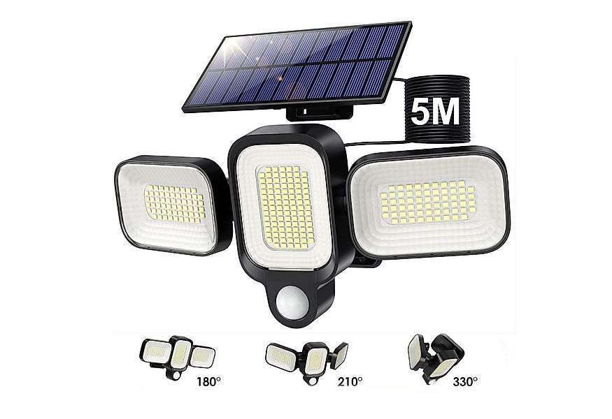 Jibenhome LED Solarleuchte 225 LED-Solarleuchten,IP65 Solar-Wandleuchte,3 K günstig online kaufen