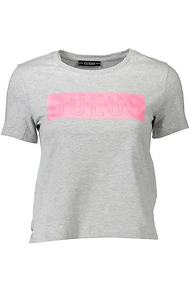 GUESS JEANS T-Shirt Grau Damen Kurzarm-T-Shirt mit Druck und Logo - günstig online kaufen