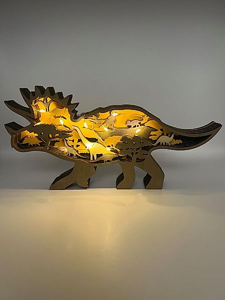 Stelby Dekofigur Dekoration Holzmodell Triceratops mit günstig online kaufen