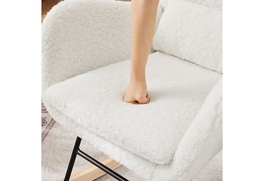 HAUSS SPOLE Schaukelstuhl Relaxsessel Polsterstuhl mit Kopfstütze, Lendenki günstig online kaufen