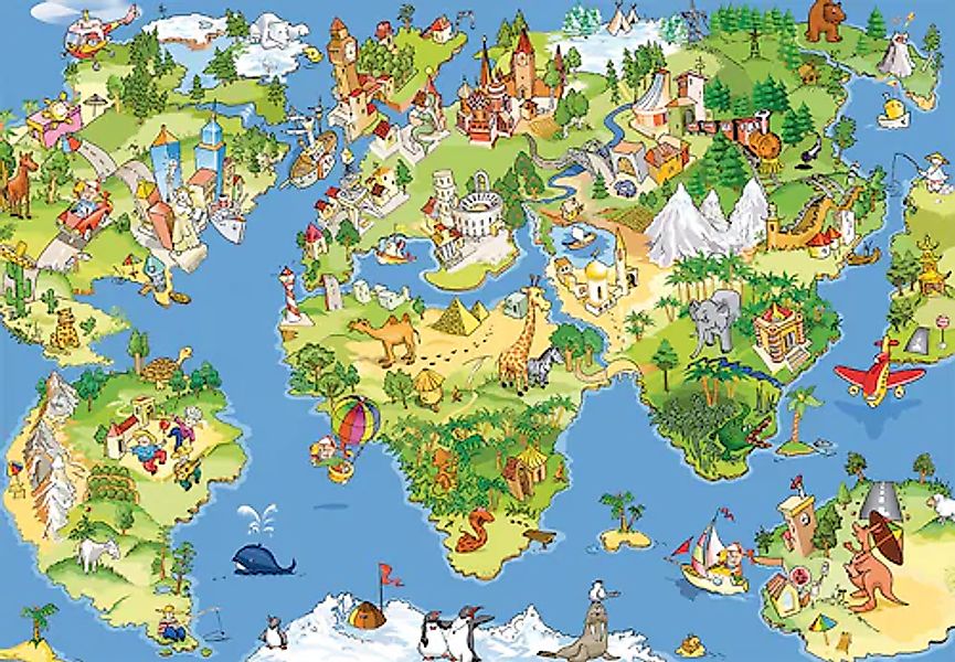 Papermoon Fototapete »Kids World Map«, matt günstig online kaufen