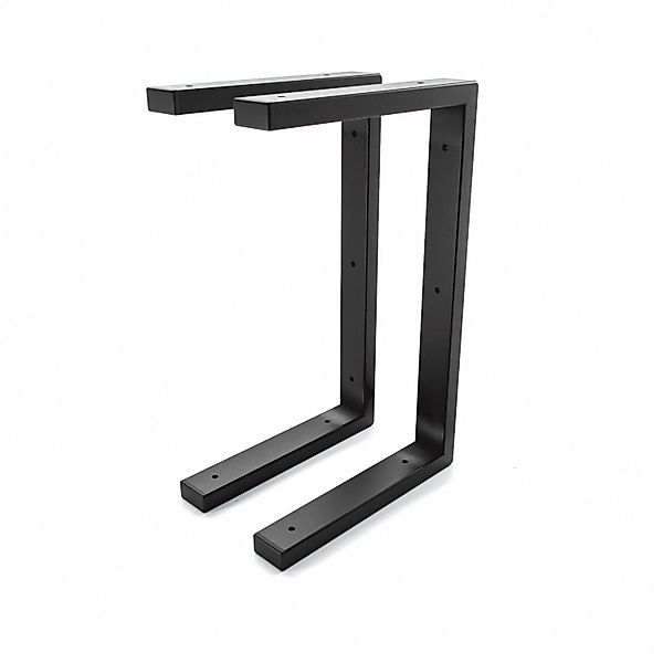 HEVVA Waschtischhalterung LAHN 25 cm Tief 2er Set Schwarz günstig online kaufen