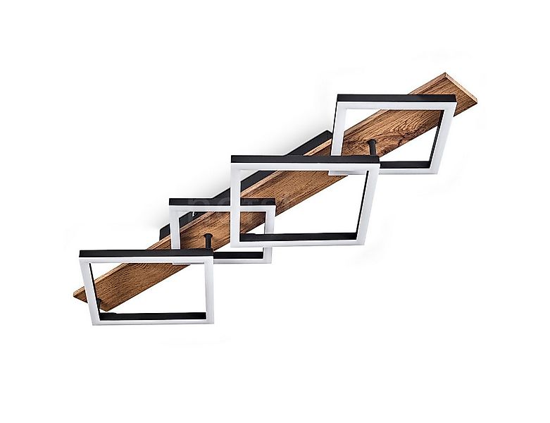 hofstein Deckenleuchte Deckenlampe aus Metall/MDF/Kunststoff in Schwarz/Hol günstig online kaufen
