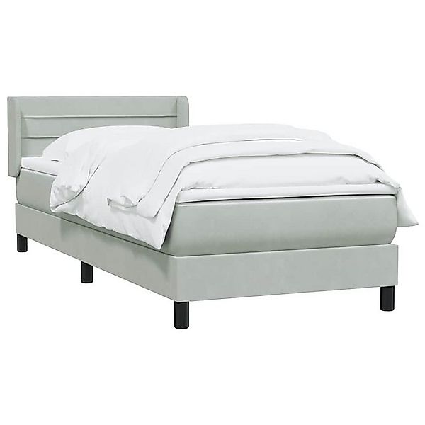vidaXL Bett Boxspringbett mit Matratze Hellgrau 90x210 cm Samt günstig online kaufen