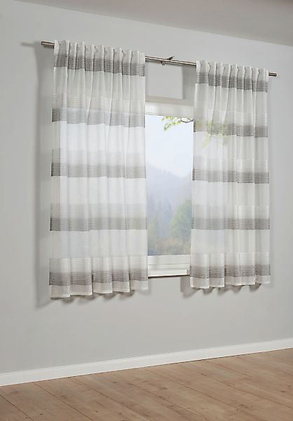 Sehlbach Gardine "Schal Blockstreifen" Schlaufen 1 Stk. tlg. mit Gardinenba günstig online kaufen