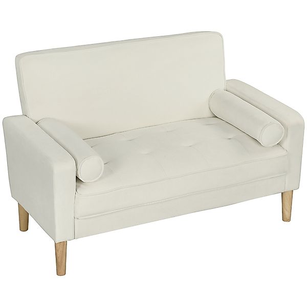 HOMCOM Sofa 2-Sitzer 130 cm Kleine Couch Gepolstert Polstersofa mit Armlehn günstig online kaufen