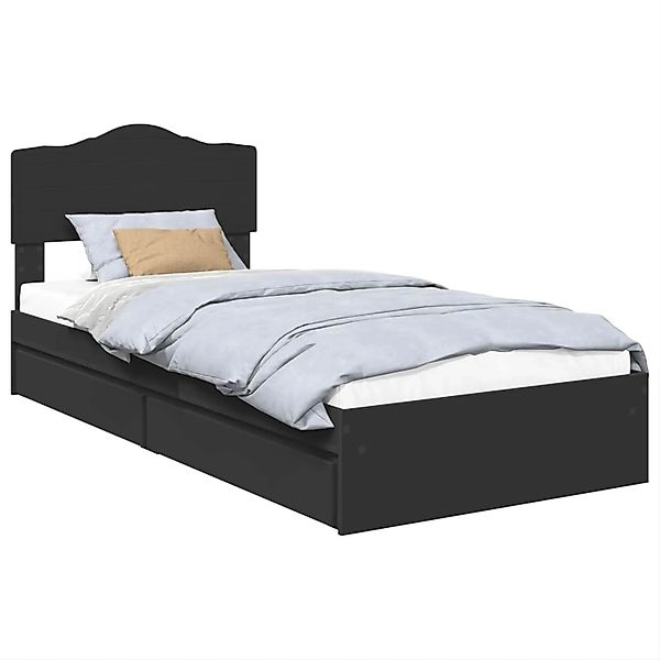 vidaXL Stauraumbett Schwarz 75 x 190 cm Holzwerkstoff 3413146 günstig online kaufen