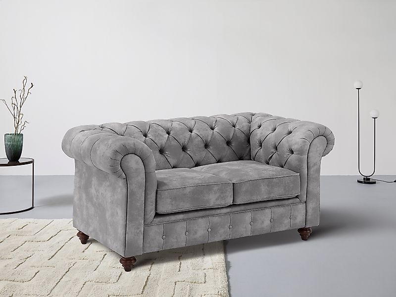 Home affaire Chesterfield-Sofa Chesterfield 2-Sitzer B/T/H: günstig online kaufen