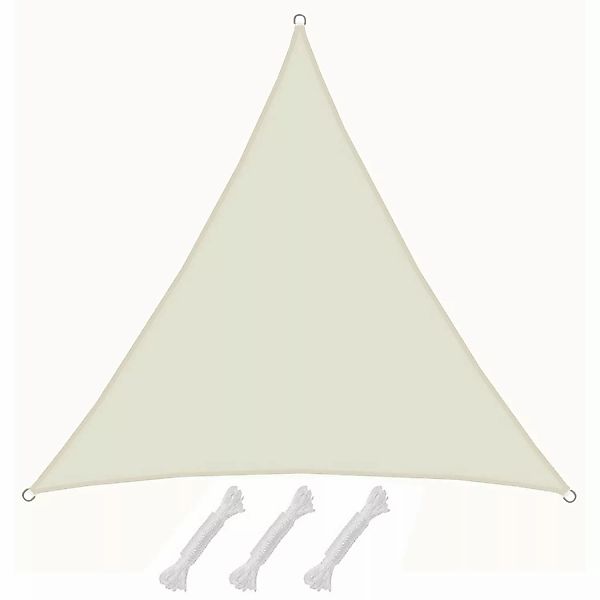 AMANKA Polyester Sonnensegel Wasserabweisend - 4 x 4 x 4 m Dreieck Beige günstig online kaufen