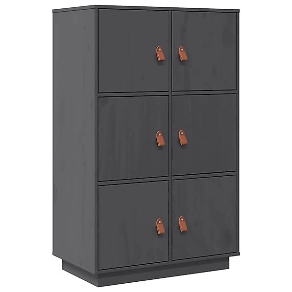 vidaXL Highboard Grau 67x40x108,5 cm Massivholz Kiefer 820174 günstig online kaufen