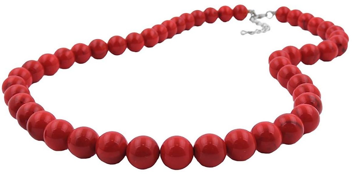 unbespielt Collier Kette Kunststoffperlen rot-schwarz-marmoriert 42 cm, Mod günstig online kaufen