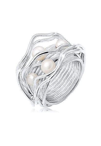 Nenalina Perlenring Süßwasserperlen Geschwungen Gedreht 925 Silber günstig online kaufen